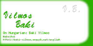 vilmos baki business card